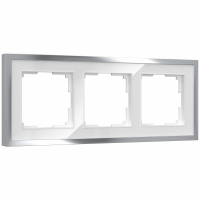 Рамка на 3 поста Werkel Baguette (белый/серебро) W0032850