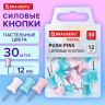 Нарушена упаковка!  <796160> Силовые кнопки-гвоздики BRAUBERG PASTEL, пастельные цвета, 30 штук, 12 мм, 272756