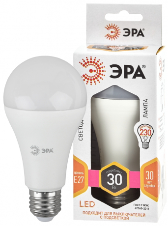 Лампа светодиодная ЭРА E27 30W 2700K матовая LED A65-30W-827-E27 Б0048015 