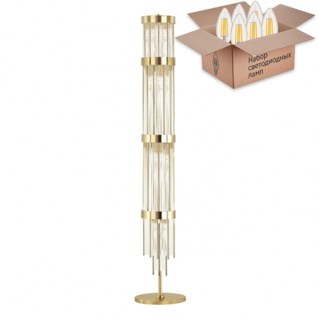 Торшер с лампочками Odeon Light York 4788/12F+Lamps E14 Свеча 