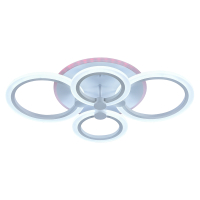 Светодиодная диммируемая люстра с ПДУ Profit Light 8076/4 WHT 72W+7W RGB