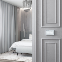 Рамка на 2 поста Werkel Baguette (белый/серебро) W0022850