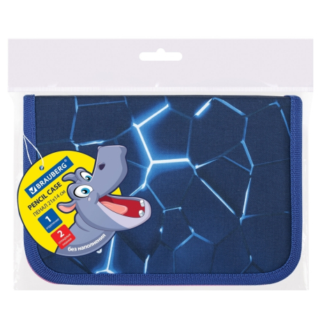 Нарушена упаковка!  <723059> Пенал BRAUBERG, 1 отделение, 2 откидные планки, полиэстер, 21х14 см, Digital lava, 272320