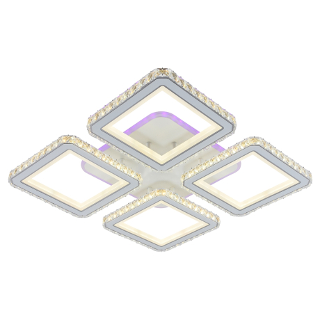 Светодиодная диммируемая люстра с ПДУ Profit Light 8048/4 WHT 240W+10W RGB 