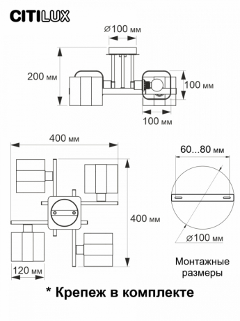 Потолочная люстра Citilux Вирта CL139240 