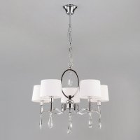 Подвесная люстра с управлением по Wi-Fi Eurosvet Madera 10127/5 хром/прозрачный хрусталь Strotskis Smart (10093/5) (a054435)