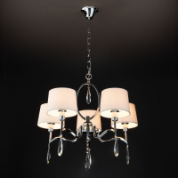 Подвесная люстра с управлением по Wi-Fi Eurosvet Madera 10127/5 хром/прозрачный хрусталь Strotskis Smart (10093/5) (a054435)