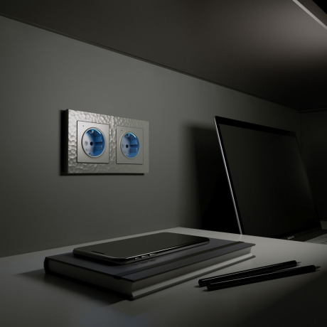 Рамка на 2 поста (серебряный) Hammer Werkel W0022406