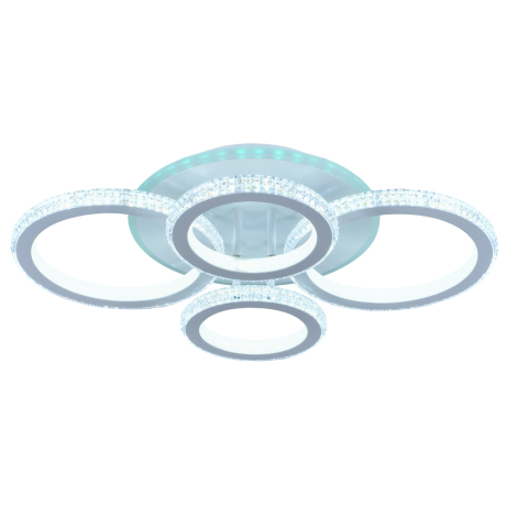 Люстра потолочная светодиодная с пультом ДУ Profit Light 8017/2+2 WHT 168W+8W RGB 