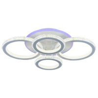 Люстра потолочная светодиодная с пультом ДУ Profit Light 8017/2+2 WHT 168W+8W RGB