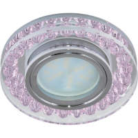 Нарушена упаковка.  <184761> Встраиваемый светильник Fametto Peonia DLS-P102 GU5.3 CHROME-PINK 9986 DLS-P102 GU5.3 CHROME/PINK
