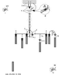Подвесная люстра Arte Lamp BORGIA A4088LM-15AB