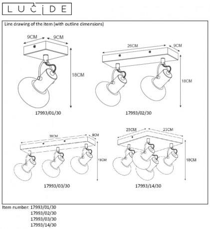 17993/14/30 Спот диммируемый Lucide Madee 