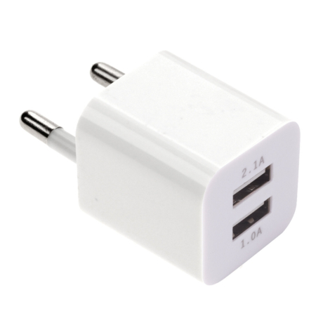 Нарушена упаковка!  <271922> Зарядное устройство сетевое (220В) SONNEN, 2 порта USB, выходной ток 2,1 А, белое, 454797 (454797)