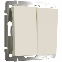 Выключатель двухклавишный проходной (айвори матовый) Werkel W1122062