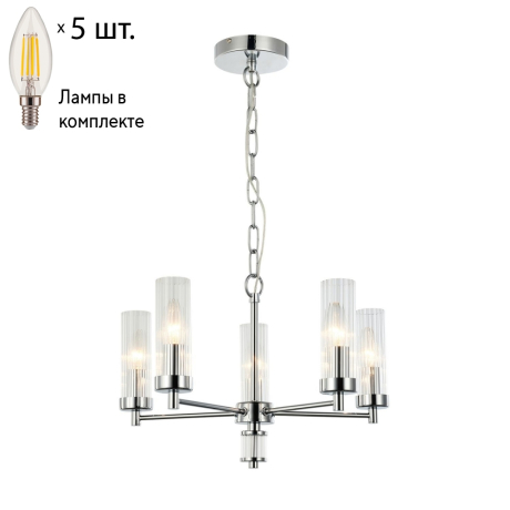 Подвесная люстра с лампочками Favourite Aesthetic 2672-5P+Lamps E14 Свеча 
