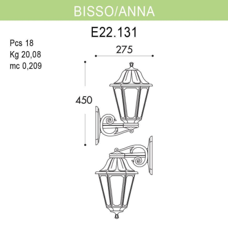 Светильник на штанге Fumagalli Anna E22.131.000.WXF1R