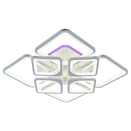 Светодиодная диммируемая люстра с ПДУ Profit Light 8057/4+4 WHT A 224W+10W RGB 