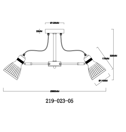 Люстра на штанге с 5 LED лампами. Комплект от Lustrof №372286-709177 
