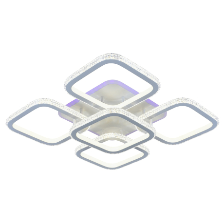 Люстра потолочная светодиодная с пультом ДУ Profit Light 8023/4+1 WHT 300W+10W RGB 