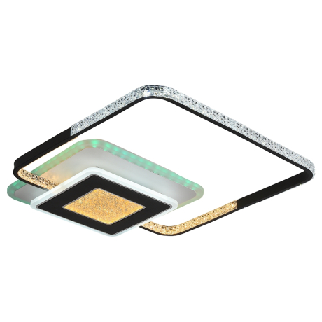 Светодиодная диммируемая люстра с ПДУ Profit Light 8293 WHT+BLK 92W+10W RGB 