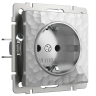 Розетка с заземлением и шторками (серебряный) Hammer Werkel W1271106