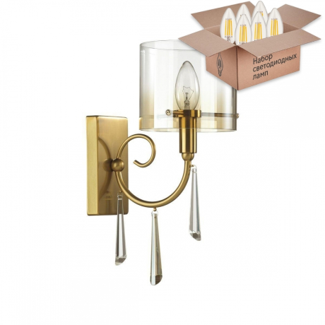 Бра Odeon Nicole с лампочкой 4886/1W+Lamps E14 Свеча 