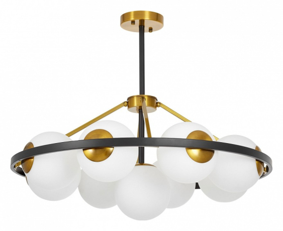 Люстра на штанге LUMINA DECO Donzano LDP 8034-9 BK+WT 