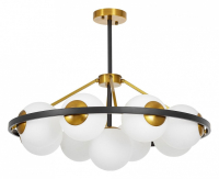 Люстра на штанге LUMINA DECO Donzano LDP 8034-9 BK+WT