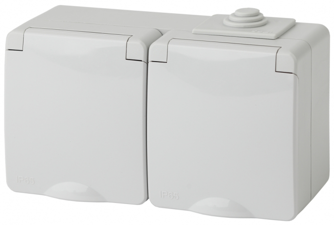 Розетка ЭРА Эксперт 2х2P E IP65 16A 250V 11-2603-03 Б0035991