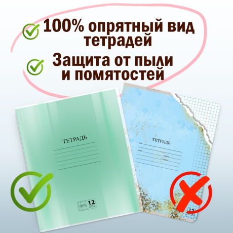 Нарушена упаковка!  <208363> Обложки ПП для тетради и дневника ПИФАГОР, комплект 5 шт., универсальная, с клейким краем, 70 мкм, 215х360 мм, 227409 (227409)