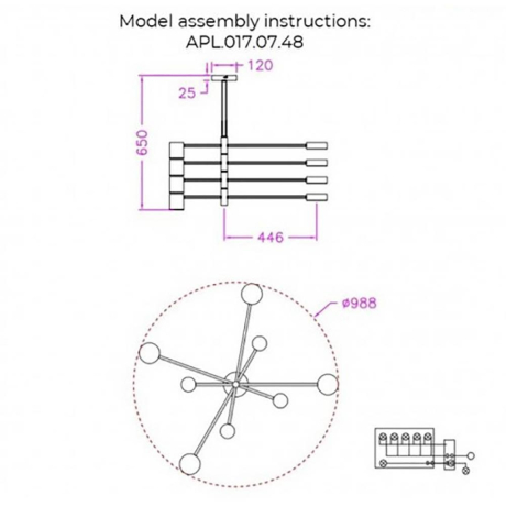 Люстра на штанге Aployt Frania APL.017.07.48 