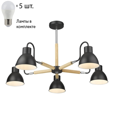 Люстра на штанге с лампочками Velante 230-023-05+Lamps E27 P45 