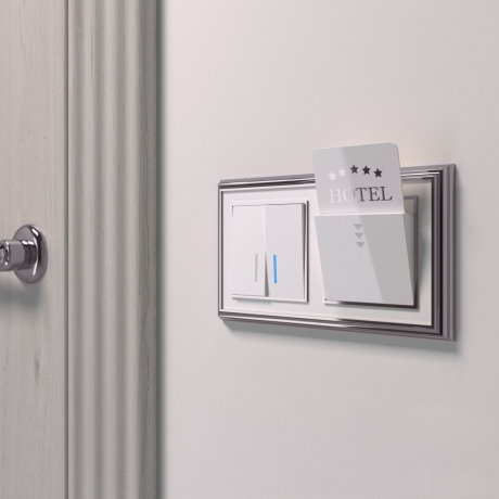 Выключатель проходной двухклавишный с подсветкой без рамки Werkel белый W1122101