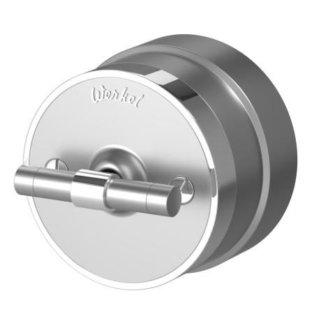 Выключатель двухклавишный с корпусом Werkel Vintage (серебро матовый/хром) W5822054