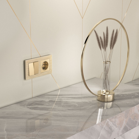 Рамка на 2 поста (шампань алюминий) Aluminium Werkel W0021711