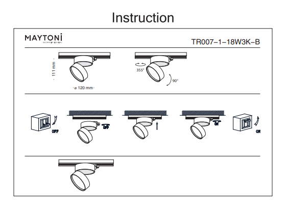 Накладной светильник Maytoni Technical ONDA TR007-1-18W3K-W 
