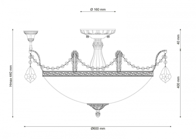 Потолочная люстра с лампочками Lucia Tucci Barletta 181.8 D620 Coffe Gold+Lamps 