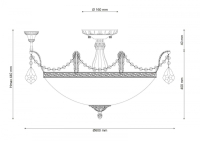 Потолочная люстра с лампочками Lucia Tucci Barletta 181.8 D620 Coffe Gold+Lamps