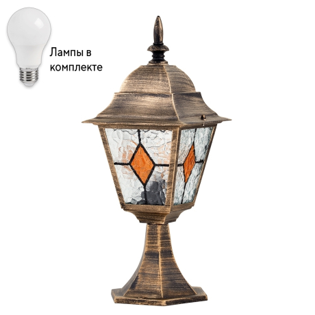 Уличный ландшафтный фонарь с лампочкой Arte lamp A1541FN-1BN+Lamps