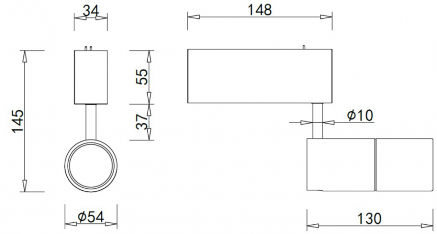 Трековый светильник 10W 3000К для магнитного шинопровода Heck Donolux DL18789/01M White 