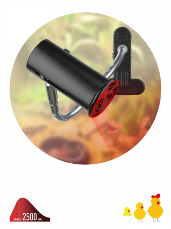 Светильник для рептилий на прищепке для ультрафиолетовой и инфракрасной лампы ЭРА FITO-E27-FLEX-CLIP 250 Вт Б0053287 