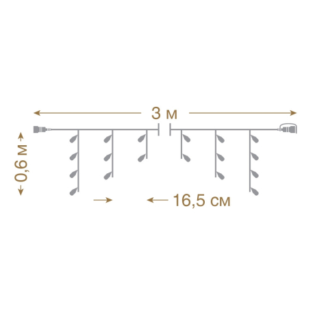 3*0,6м. Электрогирлянда-конструктор ''Бахрома'' 72LED (холодный) IP44 Vegas 55007