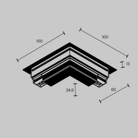 Соединитель угловой L-образный для треков встраиваемых Maytoni Technical Accessories for tracks Exility TRAM034CL-42W 
