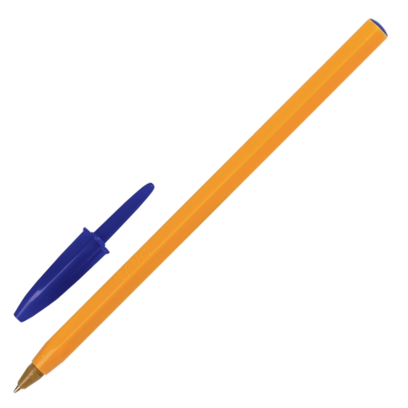 Нарушена упаковка! <375849> Ручки шариковые BIC "Orange Original Fine", НАБОР 4 шт., СИНИЕ, узел 0,8 мм, линия письма 0,3 мм, пакет, 8308521 (141308)