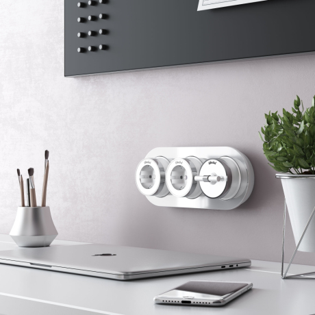 Выключатель двухклавишный с корпусом Werkel Vintage (белый матовый/хром) W5822050