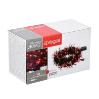 Нарушена упаковка. <295888> 10м. Электрогирлянда ''Нить'' 100LED (красный) IP20 Vegas 55065