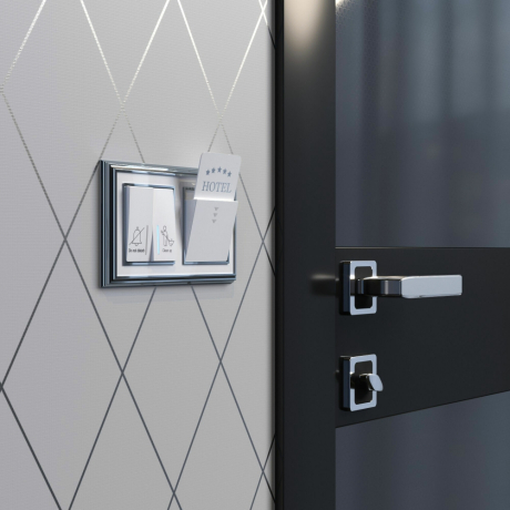 Выключатель двухклавишный для отелей (белый) Werkel W1120801