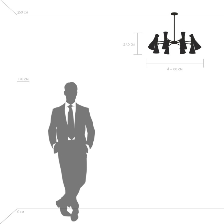 Люстра на штанге Lightstar Dumo (MD8506/8A) 816087 