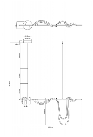 Подвесной светильник Arte Lamp Klimt A2850SP-45BK 